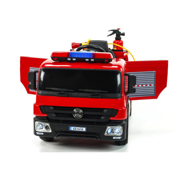 Dětské hasičské auto SX1818 s funkční požární soupravou a svítícím majákem